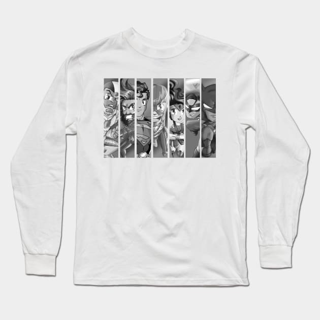 Team Justice (Black &White version) Long Sleeve T-Shirt by MorenoArtwork